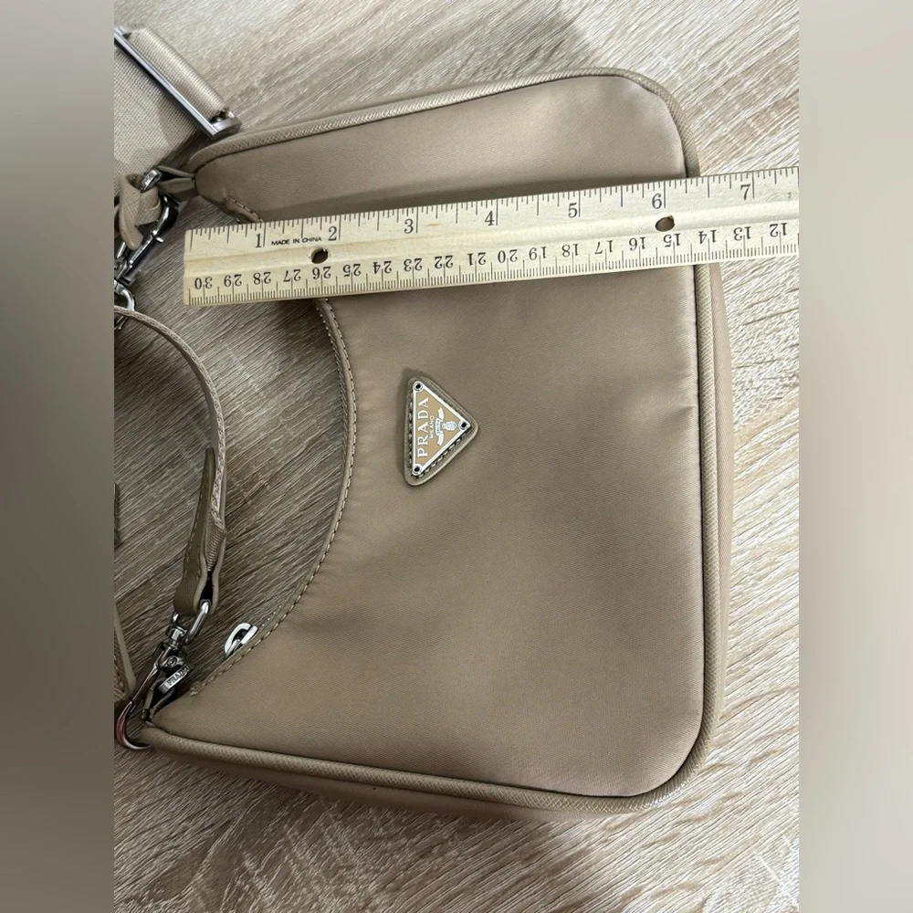 Prada Te-Edition 2005 Re-Nylon Shoulder Crossbody Bag in Beige/Cammeo Collor - Picture 13 of 16